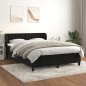 vidaXL Boxspringbett mit Matratze Schwarz 140x190 cm Samt vidaXL Boxspringbett mit Matratze Schwarz 140x190 cm Samt