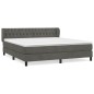 vidaXL Boxspringbett mit Matratze Dunkelgrau 180x200 cm Samt vidaXL Boxspringbett mit Matratze Dunkelgrau 180x200 cm Samt