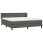 vidaXL Boxspringbett mit Matratze Dunkelgrau 180x200 cm Samt vidaXL Boxspringbett mit Matratze Dunkelgrau 180x200 cm Samt