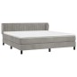 vidaXL Boxspringbett mit Matratze Hellgrau 160x200 cm Samt vidaXL Boxspringbett mit Matratze Hellgrau 160x200 cm Samt