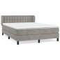 vidaXL Boxspringbett mit Matratze Hellgrau 140x190 cm Samt vidaXL Boxspringbett mit Matratze Hellgrau 140x190 cm Samt