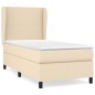 vidaXL Boxspringbett mit Matratze Creme 90x200 cm Stoff vidaXL Boxspringbett mit Matratze Creme 90x200 cm Stoff