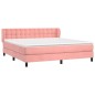vidaXL Boxspringbett mit Matratze Rosa 160x200 cm Samt vidaXL Boxspringbett mit Matratze Rosa 160x200 cm Samt