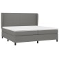 vidaXL Boxspringbett mit Matratze Dunkelgrau 200x200 cm Stoff vidaXL Boxspringbett mit Matratze Dunkelgrau 200x200 cm Stoff