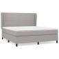 vidaXL Boxspringbett mit Matratze Hellgrau 160x200 cm Stoff vidaXL Boxspringbett mit Matratze Hellgrau 160x200 cm Stoff