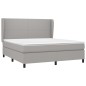 vidaXL Boxspringbett mit Matratze Hellgrau 160x200 cm Stoff vidaXL Boxspringbett mit Matratze Hellgrau 160x200 cm Stoff