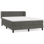 vidaXL Boxspringbett mit Matratze Dunkelgrau 140x190 cm Samt vidaXL Boxspringbett mit Matratze Dunkelgrau 140x190 cm Samt