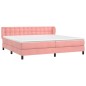 vidaXL Boxspringbett mit Matratze Rosa 200x200 cm Samt vidaXL Boxspringbett mit Matratze Rosa 200x200 cm Samt