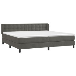vidaXL Boxspringbett mit Matratze Dunkelgrau 200x200 cm Samt