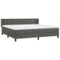 vidaXL Boxspringbett mit Matratze Dunkelgrau 200x200 cm Samt vidaXL Boxspringbett mit Matratze Dunkelgrau 200x200 cm Samt