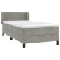 vidaXL Boxspringbett mit Matratze Hellgrau 100x200 cm Samt vidaXL Boxspringbett mit Matratze Hellgrau 100x200 cm Samt