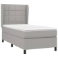 vidaXL Boxspringbett mit Matratze Hellgrau 90x190 cm Stoff vidaXL Boxspringbett mit Matratze Hellgrau 90x190 cm Stoff