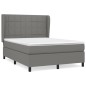 vidaXL Boxspringbett mit Matratze Dunkelgrau 140x190 cm Stoff vidaXL Boxspringbett mit Matratze Dunkelgrau 140x190 cm Stoff