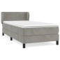 vidaXL Boxspringbett mit Matratze Hellgrau 80x200 cm Samt vidaXL Boxspringbett mit Matratze Hellgrau 80x200 cm Samt