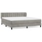 vidaXL Boxspringbett mit Matratze Hellgrau 180x200 cm Samt vidaXL Boxspringbett mit Matratze Hellgrau 180x200 cm Samt