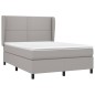 vidaXL Boxspringbett mit Matratze Hellgrau 140x200 cm Stoff vidaXL Boxspringbett mit Matratze Hellgrau 140x200 cm Stoff