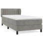 vidaXL Boxspringbett mit Matratze Hellgrau 100x200 cm Samt vidaXL Boxspringbett mit Matratze Hellgrau 100x200 cm Samt