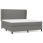 vidaXL Boxspringbett mit Matratze Dunkelgrau 180x200 cm Stoff vidaXL Boxspringbett mit Matratze Dunkelgrau 180x200 cm Stoff