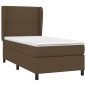 vidaXL Boxspringbett mit Matratze Dunkelbraun 100x200 cm Stoff vidaXL Boxspringbett mit Matratze Dunkelbraun 100x200 cm Stoff