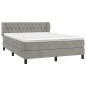 vidaXL Boxspringbett mit Matratze Hellgrau 140x190 cm Samt vidaXL Boxspringbett mit Matratze Hellgrau 140x190 cm Samt