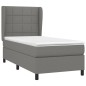 vidaXL Boxspringbett mit Matratze Dunkelgrau 100x200 cm Stoff vidaXL Boxspringbett mit Matratze Dunkelgrau 100x200 cm Stoff