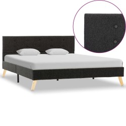 Bettgestell Dunkelgrau Stoff 140 × 200 cm