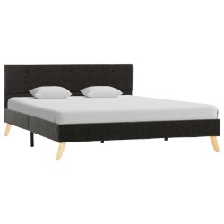 Bettgestell Dunkelgrau Stoff 140 × 200 cm