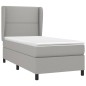 vidaXL Boxspringbett mit Matratze Hellgrau 100x200 cm Stoff vidaXL Boxspringbett mit Matratze Hellgrau 100x200 cm Stoff
