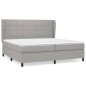 vidaXL Boxspringbett mit Matratze Hellgrau 200x200 cm Stoff vidaXL Boxspringbett mit Matratze Hellgrau 200x200 cm Stoff
