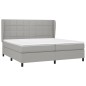 vidaXL Boxspringbett mit Matratze Hellgrau 200x200 cm Stoff vidaXL Boxspringbett mit Matratze Hellgrau 200x200 cm Stoff