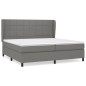 vidaXL Boxspringbett mit Matratze Dunkelgrau 200x200 cm Stoff vidaXL Boxspringbett mit Matratze Dunkelgrau 200x200 cm Stoff