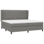 vidaXL Boxspringbett mit Matratze Dunkelgrau 200x200 cm Stoff vidaXL Boxspringbett mit Matratze Dunkelgrau 200x200 cm Stoff