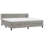 vidaXL Boxspringbett mit Matratze Hellgrau 200x200 cm Samt vidaXL Boxspringbett mit Matratze Hellgrau 200x200 cm Samt