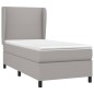 vidaXL Boxspringbett mit Matratze Hellgrau 90x200 cm Stoff vidaXL Boxspringbett mit Matratze Hellgrau 90x200 cm Stoff