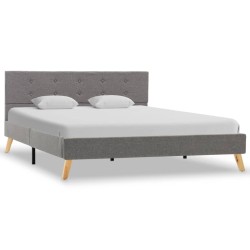 Bettgestell Hellgrau Stoff 140 × 200 cm