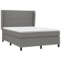vidaXL Boxspringbett mit Matratze Dunkelgrau 140x190 cm Stoff vidaXL Boxspringbett mit Matratze Dunkelgrau 140x190 cm Stoff