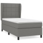 vidaXL Boxspringbett mit Matratze Dunkelgrau 80x200 cm Stoff vidaXL Boxspringbett mit Matratze Dunkelgrau 80x200 cm Stoff