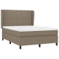 vidaXL Boxspringbett mit Matratze Taupe 140x200 cm Stoff vidaXL Boxspringbett mit Matratze Taupe 140x200 cm Stoff