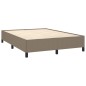 vidaXL Boxspringbett mit Matratze Taupe 140x200 cm Stoff vidaXL Boxspringbett mit Matratze Taupe 140x200 cm Stoff