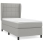 vidaXL Boxspringbett mit Matratze Hellgrau 80x200 cm Stoff vidaXL Boxspringbett mit Matratze Hellgrau 80x200 cm Stoff