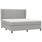vidaXL Boxspringbett mit Matratze Hellgrau 160x200 cm Stoff vidaXL Boxspringbett mit Matratze Hellgrau 160x200 cm Stoff