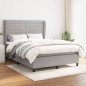 vidaXL Boxspringbett mit Matratze Hellgrau 140x190 cm Stoff vidaXL Boxspringbett mit Matratze Hellgrau 140x190 cm Stoff