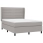 vidaXL Boxspringbett mit Matratze Hellgrau 140x190 cm Stoff vidaXL Boxspringbett mit Matratze Hellgrau 140x190 cm Stoff