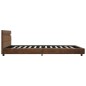 Bettgestell mit LED Braun Stoff 140x200 cm Bettgestell mit LED Braun Stoff 140x200 cm