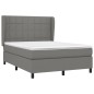 vidaXL Boxspringbett mit Matratze Dunkelgrau 140x200 cm Stoff vidaXL Boxspringbett mit Matratze Dunkelgrau 140x200 cm Stoff