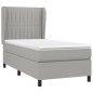 vidaXL Boxspringbett mit Matratze Hellgrau 90x190 cm Stoff vidaXL Boxspringbett mit Matratze Hellgrau 90x190 cm Stoff