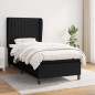vidaXL Boxspringbett mit Matratze Schwarz 90x200 cm Stoff vidaXL Boxspringbett mit Matratze Schwarz 90x200 cm Stoff