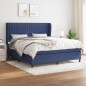 vidaXL Boxspringbett mit Matratze Blau 180x200 cm Stoff vidaXL Boxspringbett mit Matratze Blau 180x200 cm Stoff