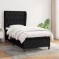 vidaXL Boxspringbett mit Matratze Schwarz 80x200 cm Stoff vidaXL Boxspringbett mit Matratze Schwarz 80x200 cm Stoff