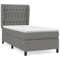 vidaXL Boxspringbett mit Matratze Dunkelgrau 90x200 cm Stoff vidaXL Boxspringbett mit Matratze Dunkelgrau 90x200 cm Stoff